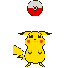 Pikachu bounces pokeball