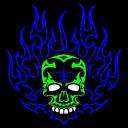 Blue flame skull